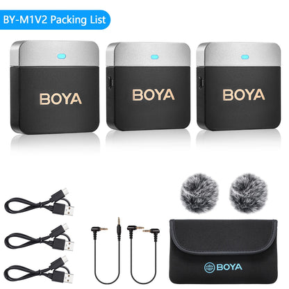 BOYA BY-M1V Wireless Lavalier Microphone – Pro Lapel Mic for iPhone, Android, DSLR, YouTube, Live Streaming & Vlogging