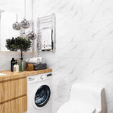 Lot de 10 panneaux muraux de salle de bain en PVC, revêtement de douche, carrelage mural humide, effet marbre, carreaux décoratifs, autocollants