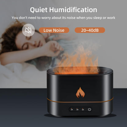 "Flame Aroma Diffuser - 200mL Essential Oil Humidifier with 3D Flame Night Light for Bedroom, Home, and Office Fragrance"