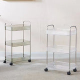 2 3 4 Tier Storage Trolley on Wheels Acrylic Shelf Cart Bathroom Rolling Rack