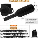 Ankle Resistance Bands Set for Working Out, Ankle Bands for Glute Kickbacks Double D-Ring Exercise Bands Glutes Workout Equipment with Adjustable Ankle Straps Home Gym for Women Men Leg Butt Training