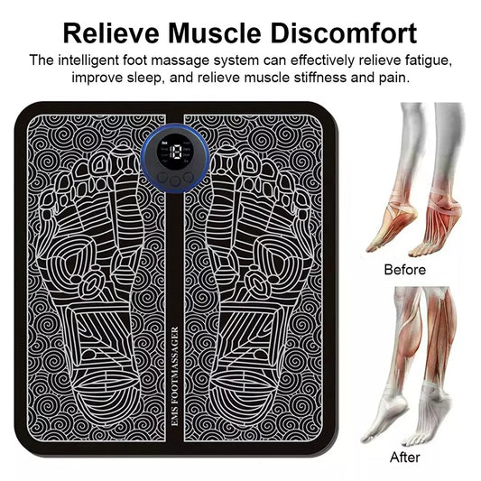 Tapis de massage des pieds, coussin électrique, circulation sanguine, muscles, soulagement de la douleur, LED, USB 