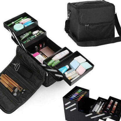 Extra Large Vanity Case Beauty Box Make up Jewelry Cosmetic Nail Storage Box UK