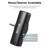 BOYA BOYALINK Ein kabelloses Lavaliermikrofon – Pro Clip-On-Mikrofon für iPhone 15/16, OPPO, Samsung, Xiaomi, GoPro und DSLR