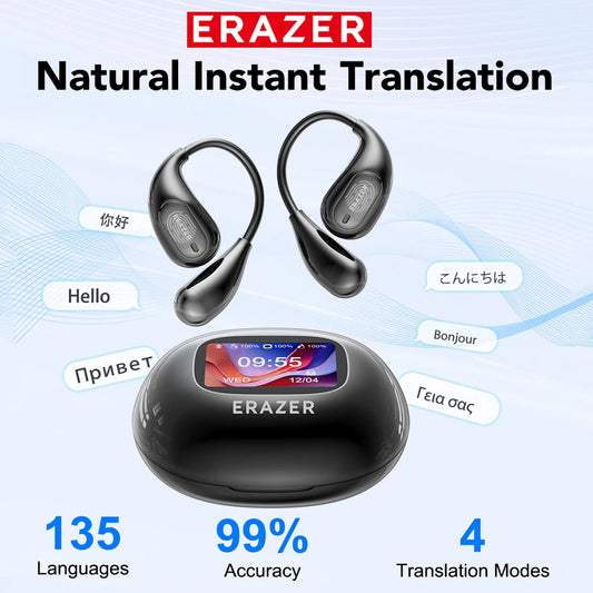 ERAZER XP7 Bluetooth Wireless Headphones - ASMR Headset with Translator &amp; Equalizer App, 14mm Speakers, Lightweight Design