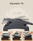Repose-pieds sous le bureau, repose-pieds ergonomique réglable sous le bureau au travail ou pour jouer avec texture de massage et rouleau, réglage de l'inclinaison ou de l'angle de verrouillage à 20 degrés, repose-pieds pour bureau, maison