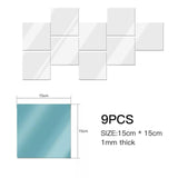9 Pcs Mirror Sheets Self Adhesive Non Glass Mirror Tiles Wall Sticky Mirror Decorative Sticker Decoration Tiles Sticker