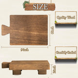 Wood Pedestal Riser Soap Stand Display Tray Wooden Sink Tray for Kitchen Bathroom Counter Decor Plant Holder for Bottles Cake Vanity Jewelry Candle Dish Soap Tray Home Decorative Small Brown Organiser Racks Gift Rectangle