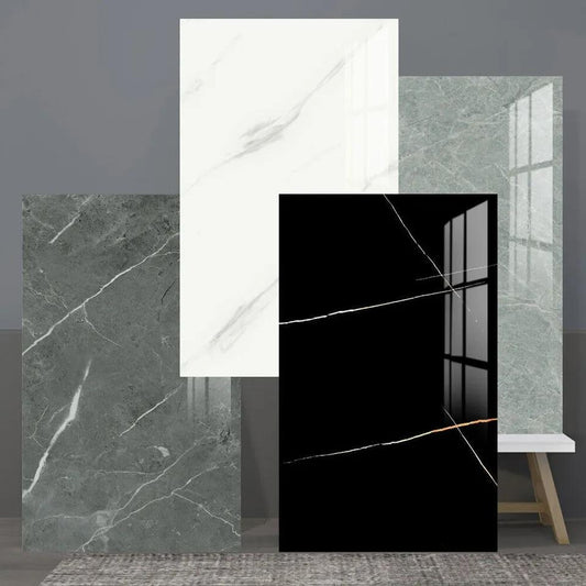 10x Marble Tile Sticker PVC Wall Panel Self-Adhesive Kitchen Home Bathroom Decor Decorative Tiles Sticker Pack Ornaments