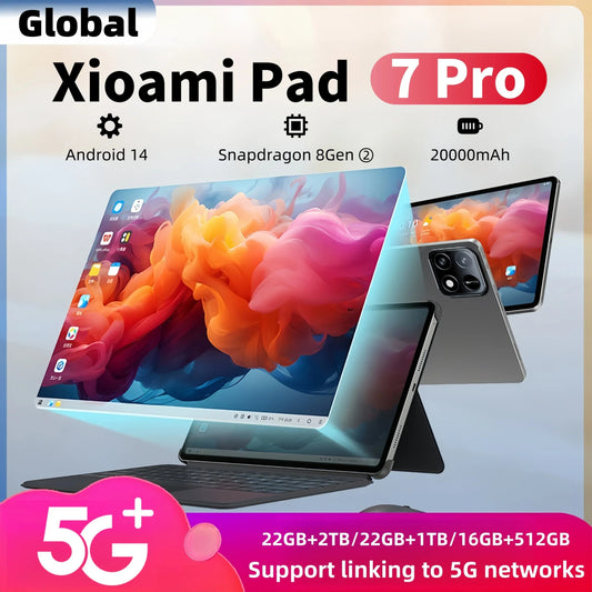 2025 New Xiaomi Pad 7 Pro – 11" Android 14 Tablet | 22GB RAM + 2TB Storage | 20000mAh Battery | 5G Dual SIM | WiFi 7 | 4K HD Display