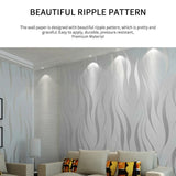 Silver Grey 3D Embossed Wave Wallpaper Non-woven Living Room Wall Cover Decor