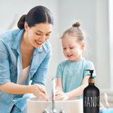 Lot de 2 distributeurs de savon en verre, bouteille distributrice de savon en verre avec pompe, distributeur de liquide rechargeable de 16 oz pour salle de bain, comptoir, cuisine, buanderie