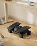 Repose-pieds sous le bureau, repose-pieds ergonomique réglable sous le bureau au travail ou pour jouer avec texture de massage et rouleau, réglage de l'inclinaison ou de l'angle de verrouillage à 20 degrés, repose-pieds pour bureau, maison