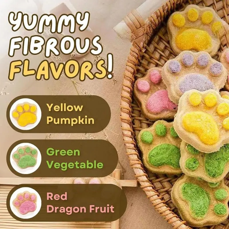 Paw Shape Cat Snack Natural Freeze-dried Cat Paw Footprint Shaped Biscuits Cat Treats Oral Cleaning For Cats Pets