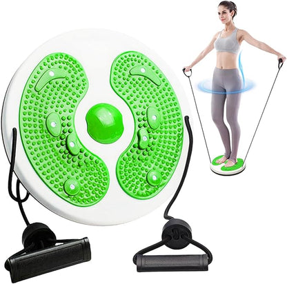 11-Inch Waist Twisting Disc with Resistance Bands | Twist Waist Disc Board & Sculptor Machine | Foot Massage | Home Gym Equipment for Waist Exercise