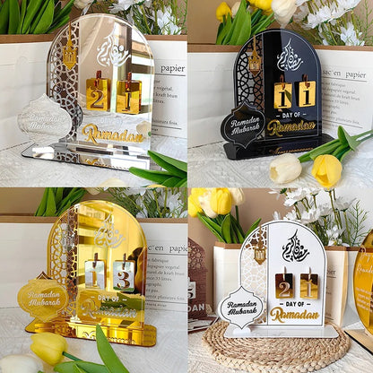 Ramadan Countdown-Kalender aus Acryl – Islamische Adventsdekoration für Zuhause, Büro &amp; Events