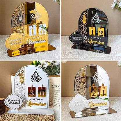 Ramadan Countdown-Kalender aus Acryl – Islamische Adventsdekoration für Zuhause, Büro &amp; Events