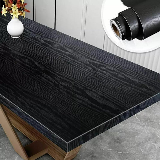 3m Black Wood Effect Vinyl Wrap Self Adhesive Countertop Cupboard Covering