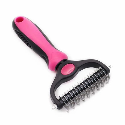 Pet Knot Comb &amp; Deshedding Brush – Hair Remover for Cats &amp; Dogs, Fur Knot Cutter, Puppy Grooming Shedding Tool