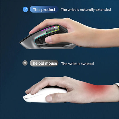 Multi-Device Wireless Mouse Bluetooth 5.0 & 3.0 Mouse 2.4G Wireless Portable Optical Mouse Ergonomic Right Hand Computer Mice