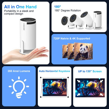Magcubic HY300 Pro 4K Projector – Android 11, Dual WiFi 6, 260 ANSI Lumens, Bluetooth 5.0