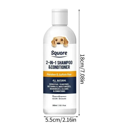 Puppy Shampoo and Conditioner 2-in-1 – Natural Moisturizing Dog Shampoo for Sensitive Skin, pH Balanced Formula