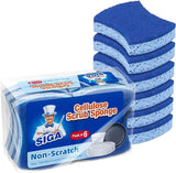 MR.SIGA Multi-Use Cellulose Scrub Sponge, Dual-Sided Dishwashing Sponge for Kitchen, 12 Pack