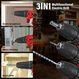 21V Cordless Drill,45Nm Electric Screwdriver Set with 29PCS Accessories, 2 Variable Speed for Home DIY Project Kit