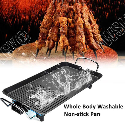 Electric Teppanyaki Grill Plate – Large Smokeless Tabletop BBQ for Kitchen, Parties & Camping