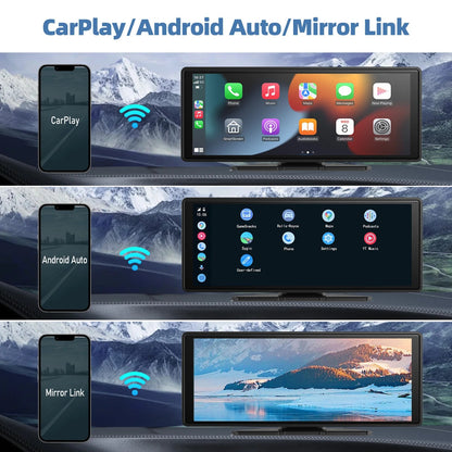 Universal Portable Wireless CarPlay & Android Auto Screen – Smart Car Touchscreen Display