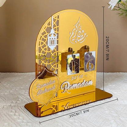Ramadan Countdown-Kalender aus Acryl – Islamische Adventsdekoration für Zuhause, Büro &amp; Events