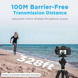 BOYA BOYALINK Ein kabelloses Lavaliermikrofon – Pro Clip-On-Mikrofon für iPhone 15/16, OPPO, Samsung, Xiaomi, GoPro und DSLR