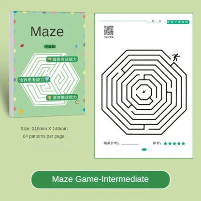Children's Concentration Maze Training Book – Puzzle & Thinking Development Game for Kids