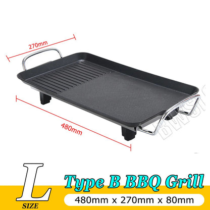 Electric Teppanyaki Grill Plate – Large Smokeless Tabletop BBQ for Kitchen, Parties & Camping
