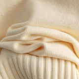 Women’s Winter Casual Knitted Two-Piece Set – Solid Color Sweater Top & Loose-Fit Pants Lounge Outfit