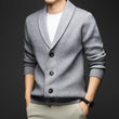 Men’s Winter Wool Cashmere Cardigan Sweater – Fleece-Lined Heavyweight Knit Thermal Jacket