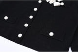 High-End Women’s Winter Two-Piece Set – Floral Embroidered Knitted Cardigan Sweater & Pants Outfit