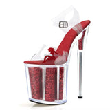 Women’s 8-Inch Transparent Platform High Heels – Peep Toe Clear Sandals for Stage Performance, Runway, and Dance Shows (Big Sizes Available)