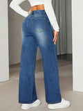 2025 Plus Size Women’s Wide-Leg Jeans – High Stretch Elastic Retro Denim Pants for Curvy Fashion