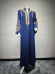 Dubai Abaya for Women – Elegant Middle Eastern Embroidered Muslim Dress, Islamic Kaftan Jalabiya, Moroccan Pullover Robe
