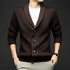 Men’s Winter Wool Cashmere Cardigan Sweater – Fleece-Lined Heavyweight Knit Thermal Jacket