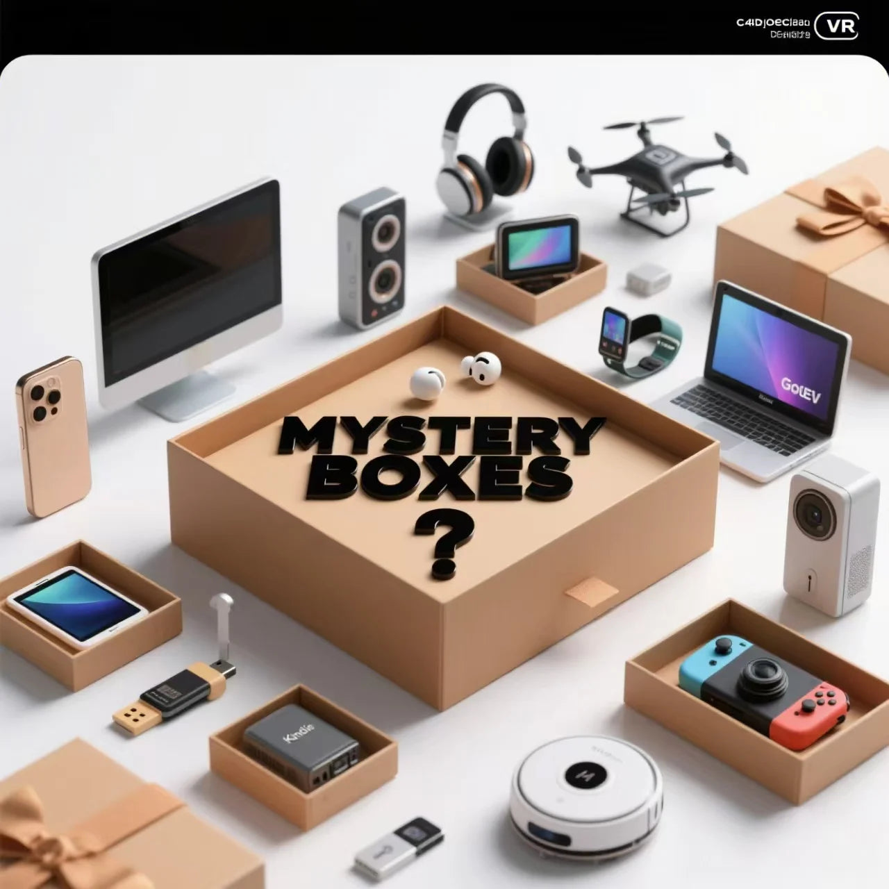 Electronics Mystery Box – 50 High-Tech Gadgets & Surprises for Adults and Teens | Lucky Blind Box Gift for Holidays, Family & Friends