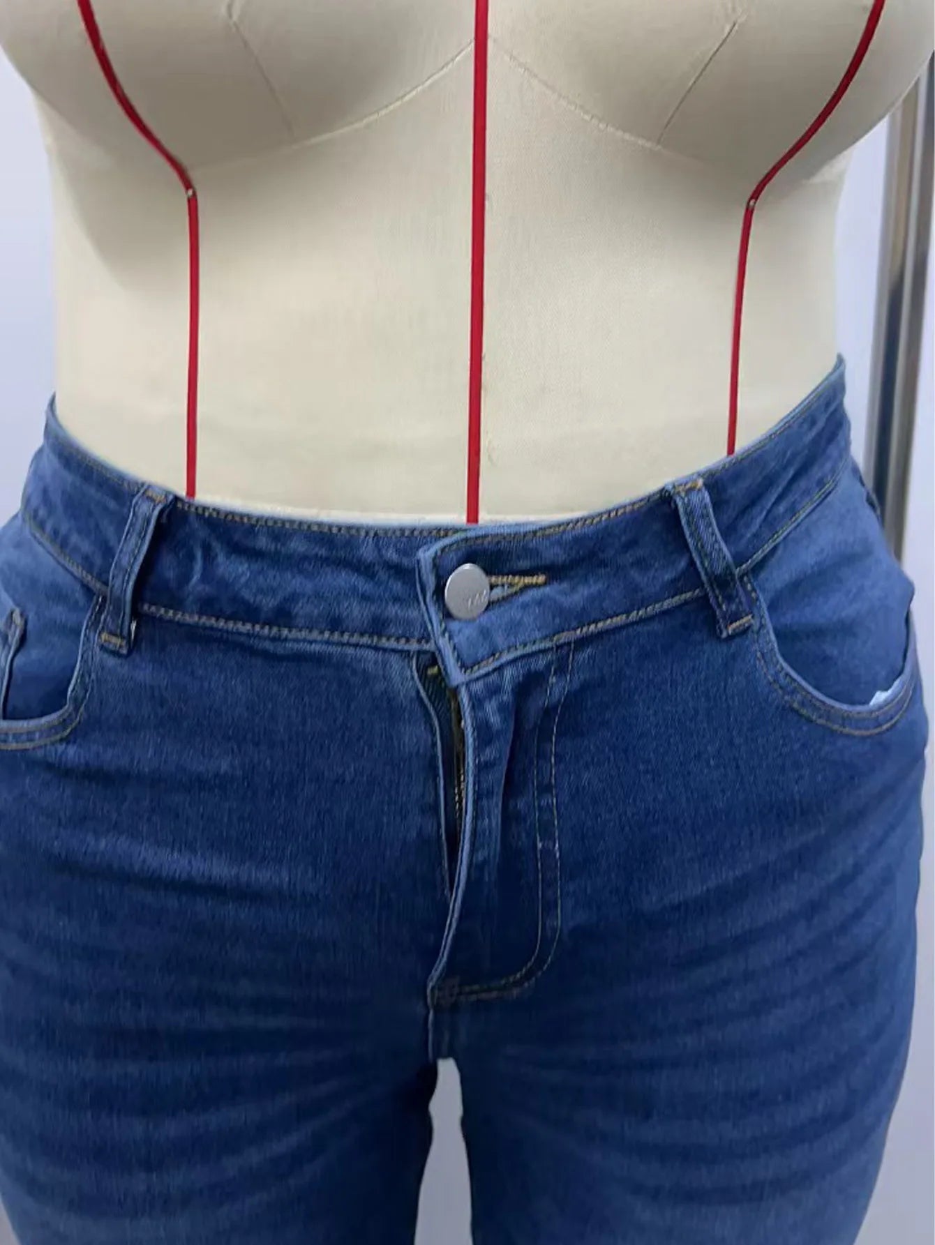 Fashionable Plus Size Women’s Jeans – Elastic Straight-Leg High-Stretch Denim Pants, Casual Breathable Comfortable Jeans