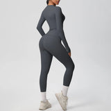 Women’s 2-Piece Workout Set – Long Sleeve Gym Top & High Waist Yoga Leggings Fitness Tracksuit
