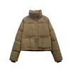 2025 Korean Fashion Women’s Short Puffer Jacket – Stand Collar Cotton-Padded Thick Winter Coat