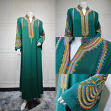Dubai Abaya for Women – Elegant Middle Eastern Embroidered Muslim Dress, Islamic Kaftan Jalabiya, Moroccan Pullover Robe