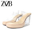 Sexy Women’s High Heel Slippers – Open Toe Narrow Strap Platform Sandals with Chunky Block Heels, New 2025 Design