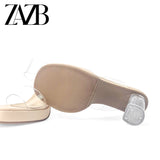 Sexy Women’s High Heel Slippers – Open Toe Narrow Strap Platform Sandals with Chunky Block Heels, New 2025 Design