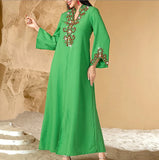 S-XXL Moroccan Abaya for Women – Diamond Embellished Long Maxi Muslim Dress, Dubai Kaftan Evening Gown, Eid Ramadan Jalabiya