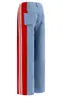 2025 Women’s Plus Size Wide-Leg Jeans – High Stretch Straight Fit Retro Three-Stripe Denim Pants (S–5XL)